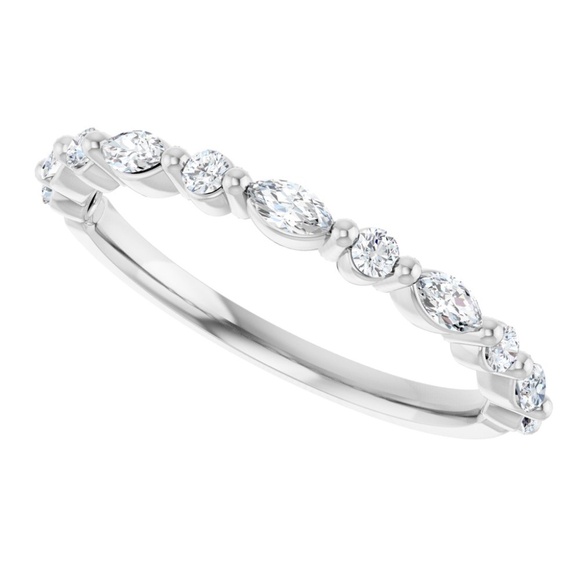 14K White 1/3 CTW Lab-Grown Diamond Anniversary Band - Picture 3 of 5